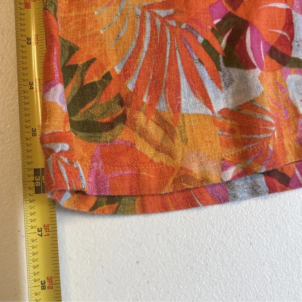 C&C California Women’s 100% Linen Colorful  Wide Leg Tropical Pants Size Large - Picture 11 of 15